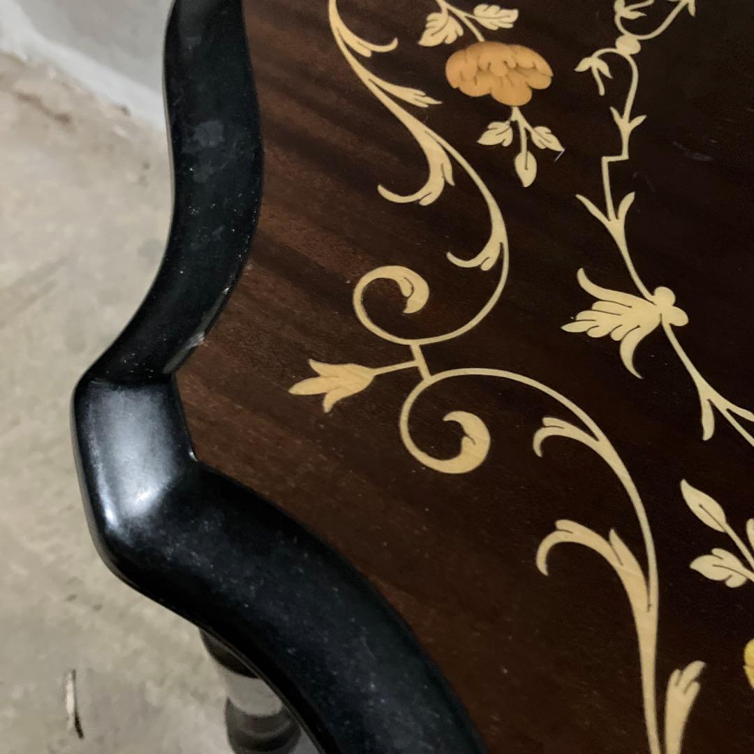 アンティーク 象嵌 サイドテーブル ナイトテーブル ヴィンテージ