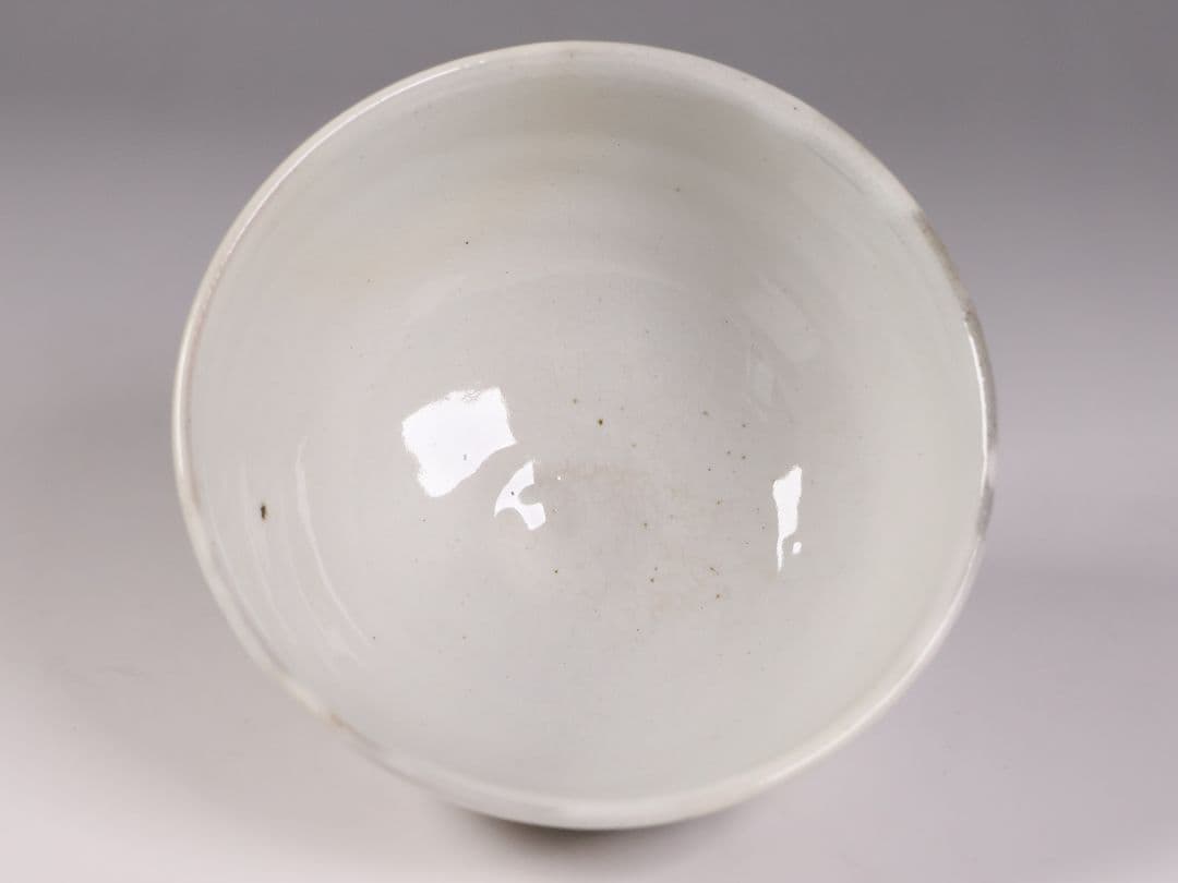 茶道具 鏡山窯 井上東也 唐津 茶碗 共箱 黄布 陶芸【MB86】