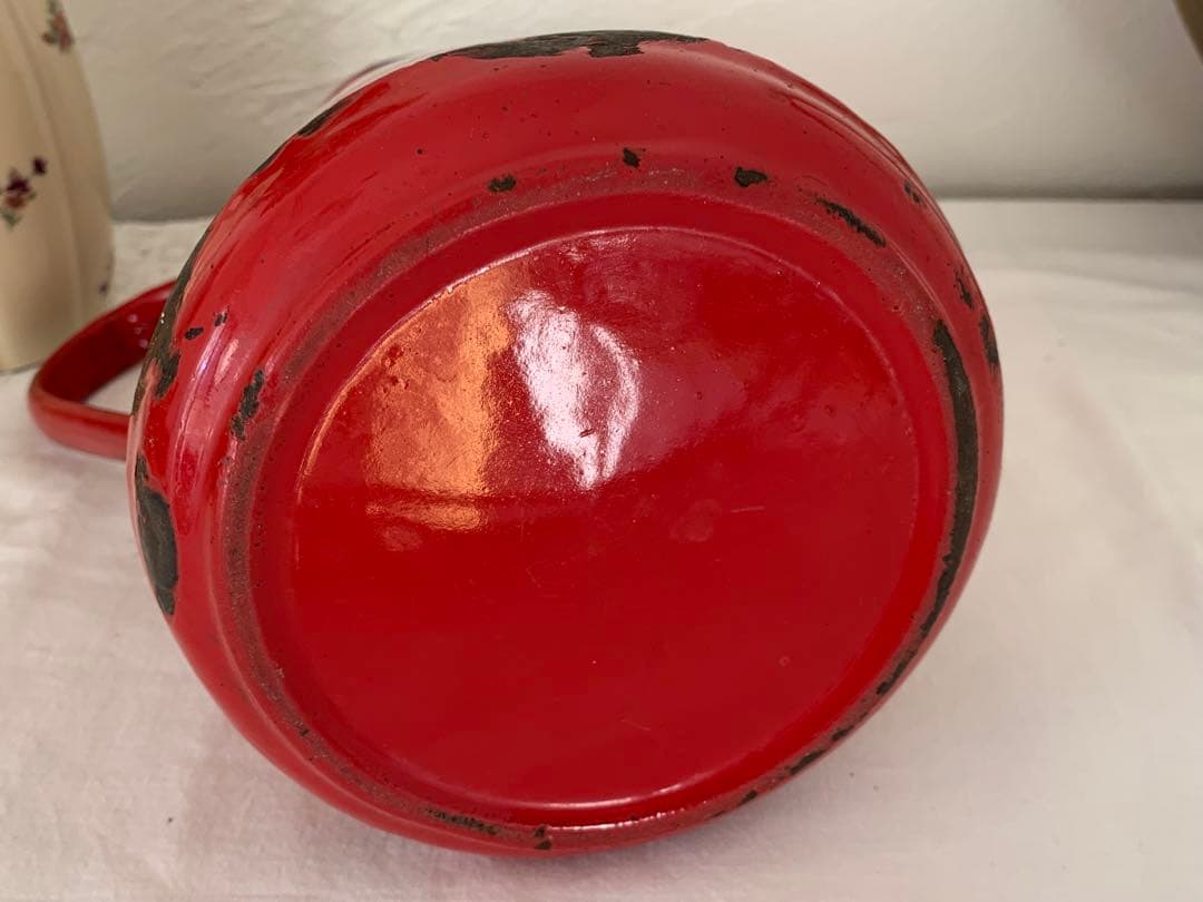 フランスアンティーク　ホーロー　ピッチャー　ブロカント