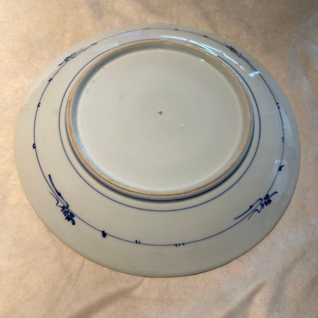 old有田焼　特大皿　飾り皿　染め付け