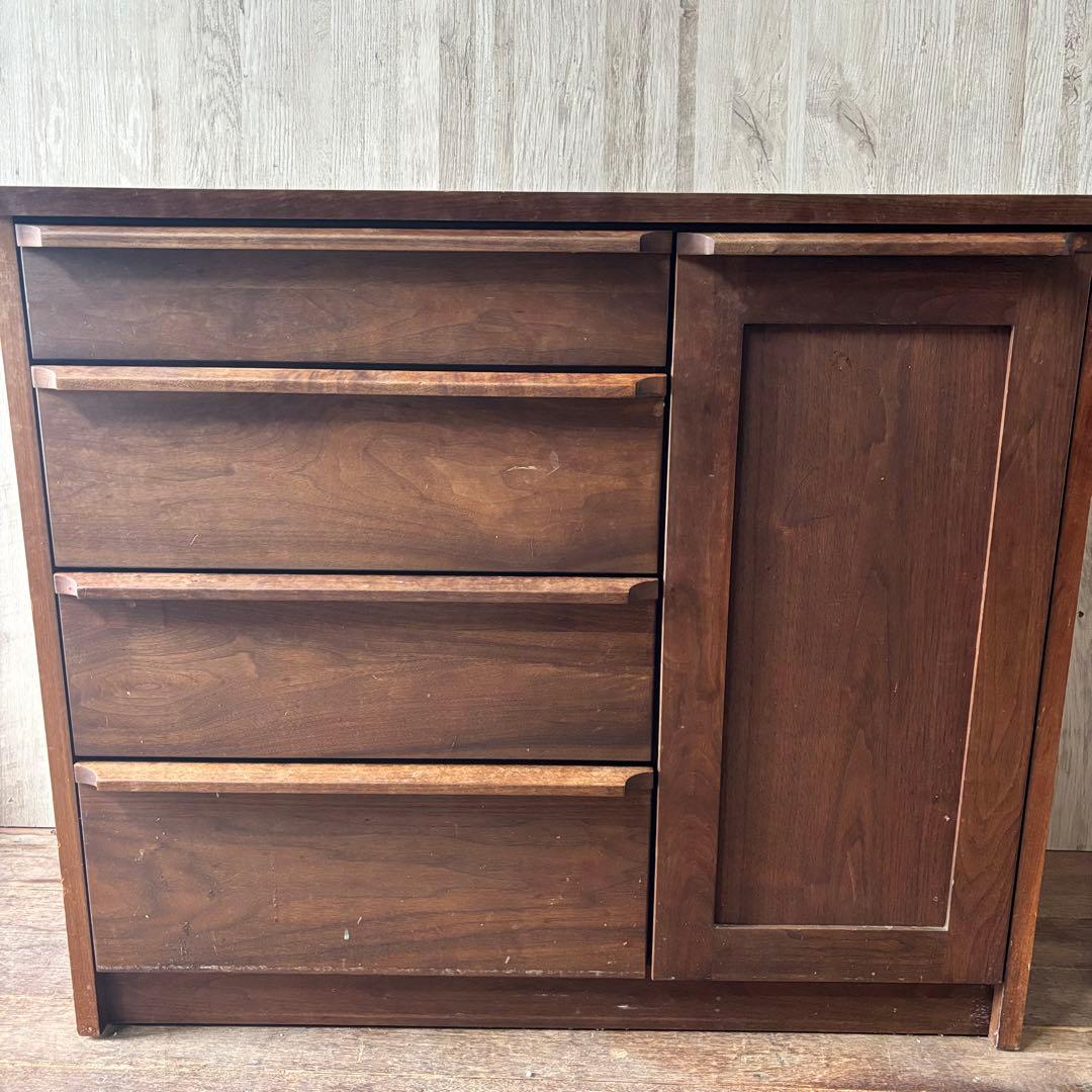 木製キャビネット カウンターボード ウォールナット チェスト 天然木 自然塗装