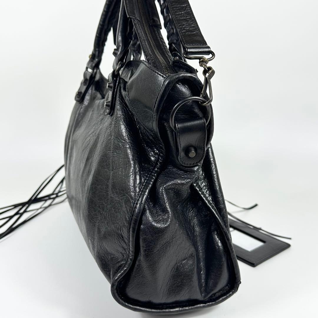 BALENCIAGA 115748 シティ 2way レザーバッグ 黒