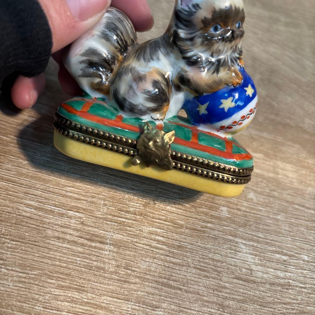 Limogesフランス製手描きリモージュボックス　小物入れ(D-415 店内)