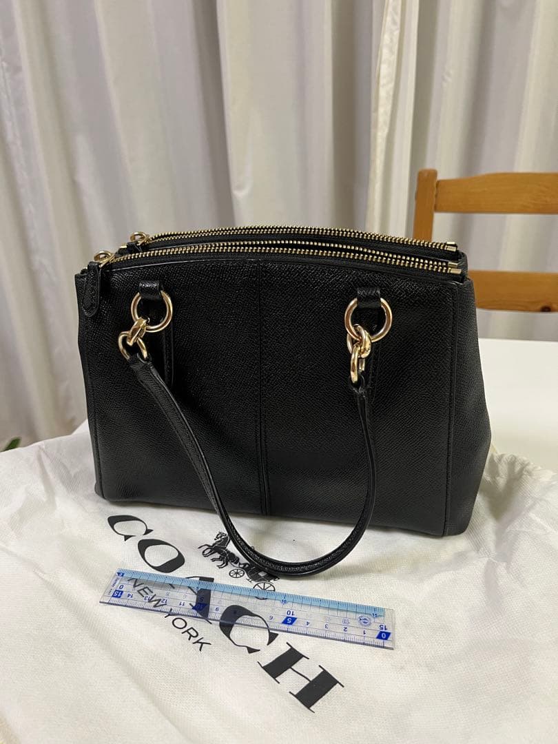 COACH ブラックレザー ハンドバッグ ショルダーバッグ