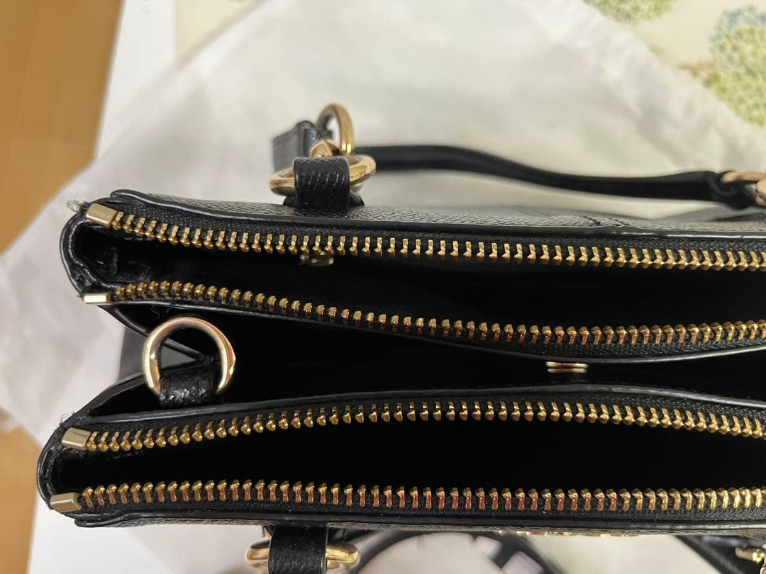 COACH ブラックレザー ハンドバッグ ショルダーバッグ