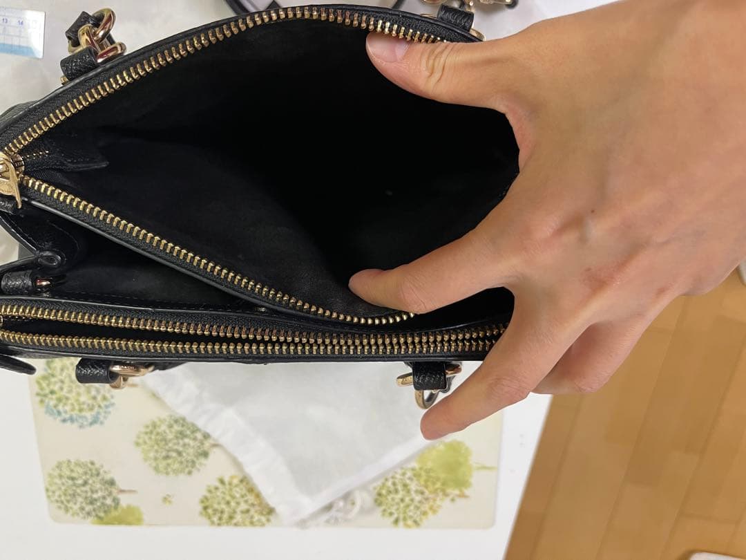 COACH ブラックレザー ハンドバッグ ショルダーバッグ