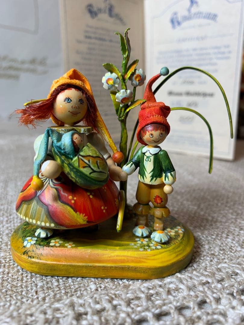 ドイツ製　木製人形　ケーテウォルファルト社の2001年度限定の兄弟の可愛い人形！