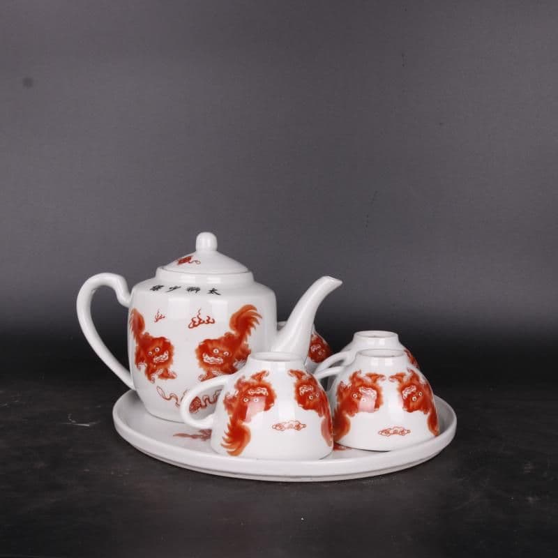 清乾隆 太獅少保ティーポットカップです 現代工芸品 美術品 置術物