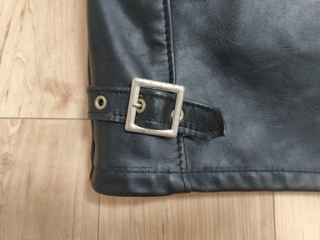 Schott ブラックレザーシングルライダース 38