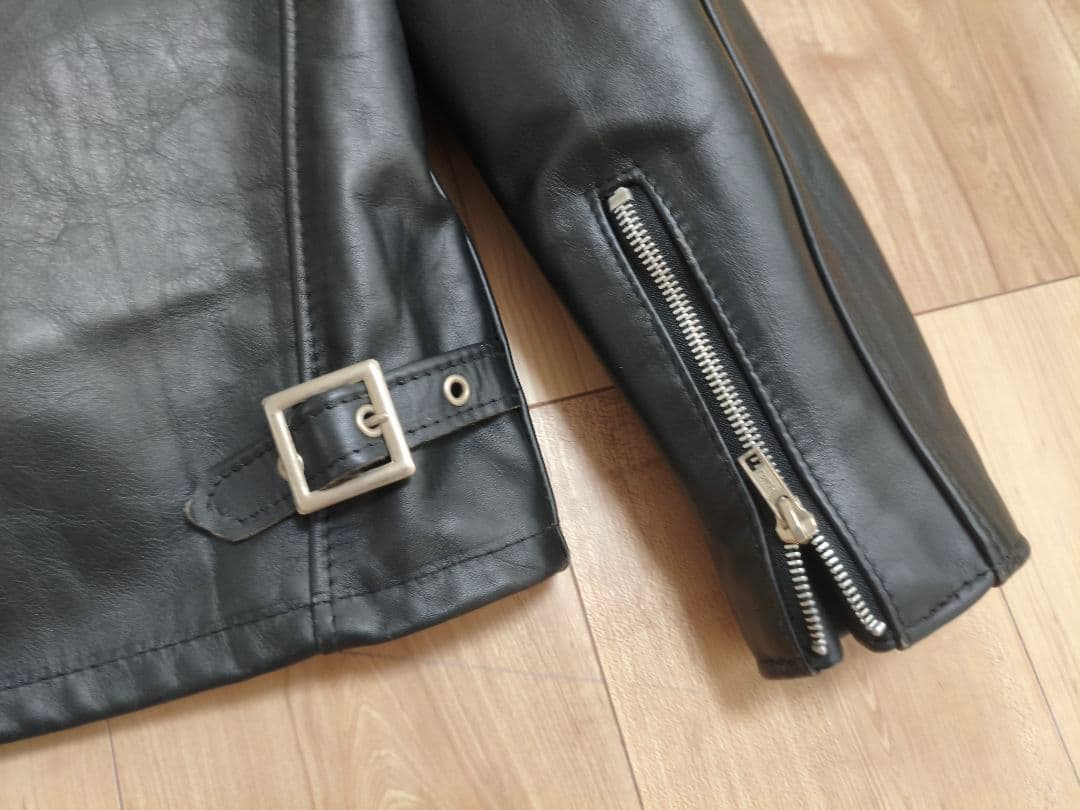 Schott ブラックレザーシングルライダース 38