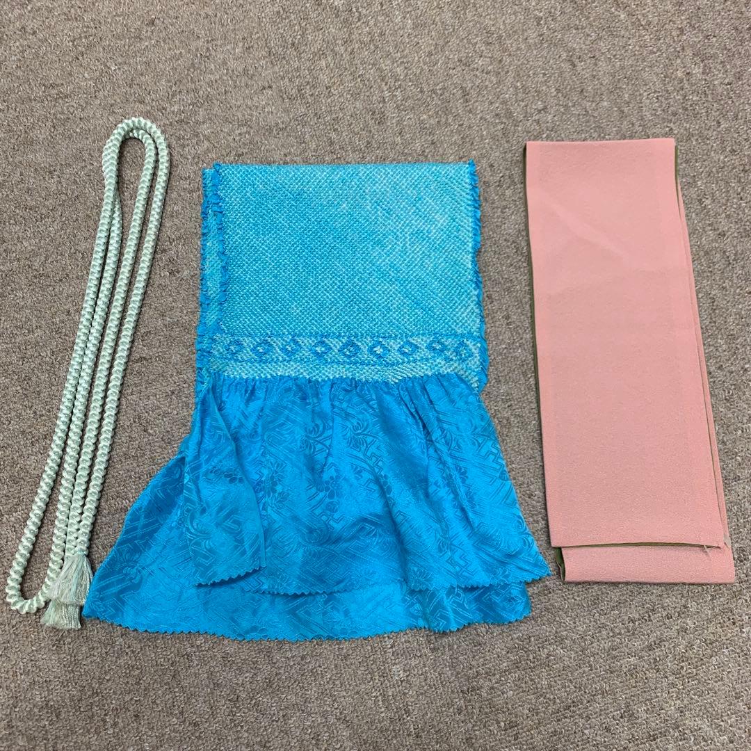 511z50.410y11.小物類〇振袖 金彩 牡丹 桜 熨斗 紺色〇美品