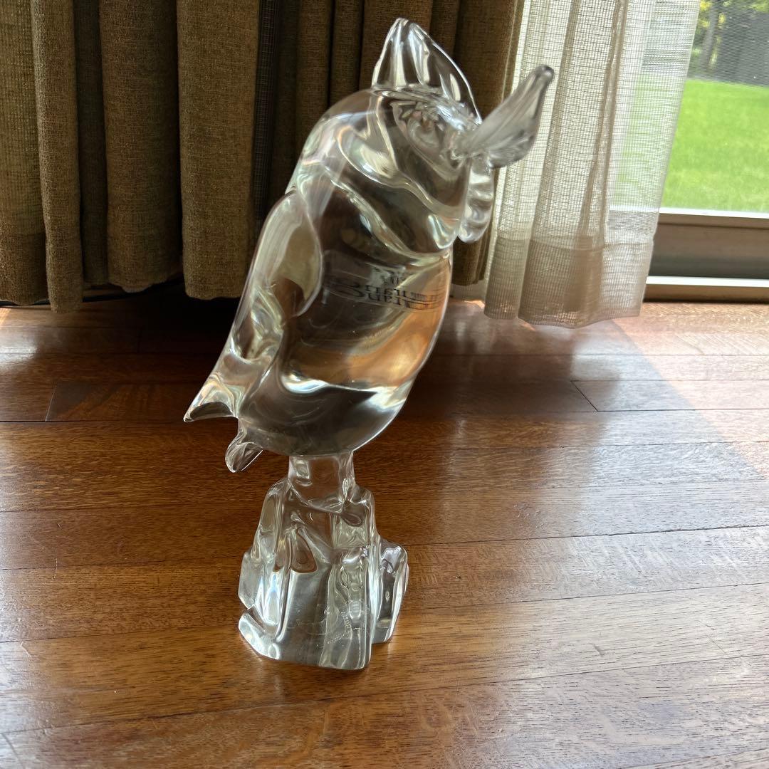 ザネッティ・ムラーノ◆クリスタル　フクロウ彫刻 置き物　ムラーノガラス