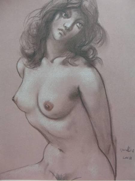 古沢岩美、デッサン 9、希少大判画集画、新品額装付、状態良好