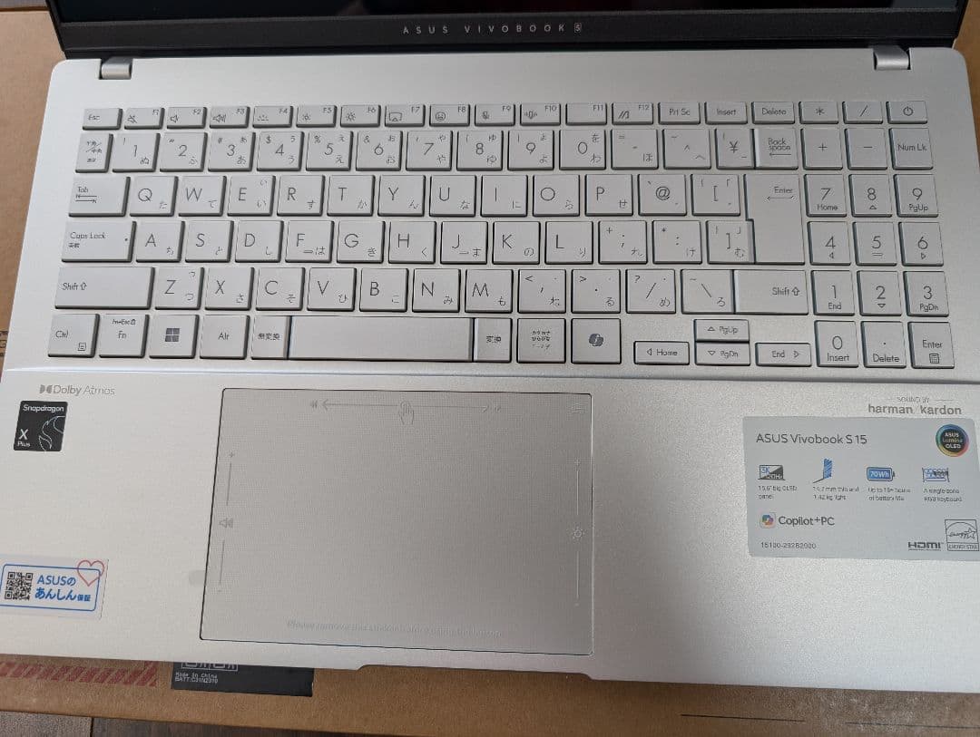 Windowsノート本体 ASUS Vivobook S 15 Copilot+PC 16GB 512GB
