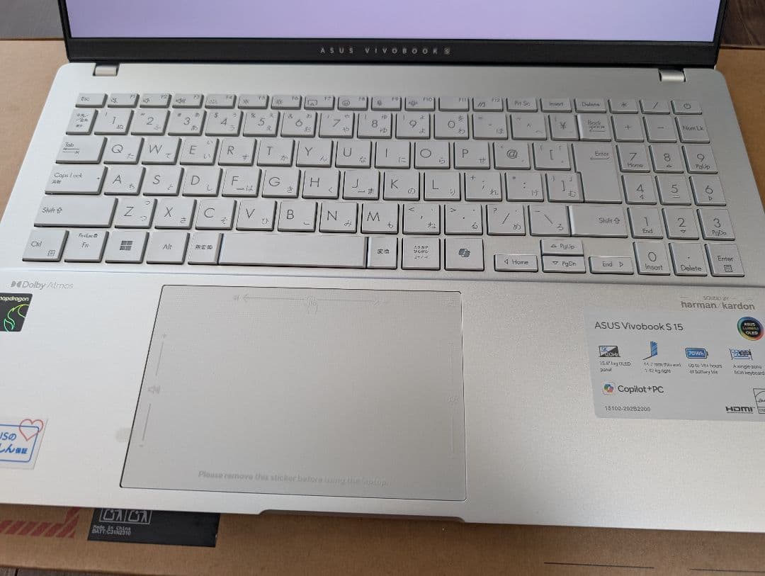 Windowsノート本体 ASUS Vivobook S 15 Copilot+PC 16GB 512GB