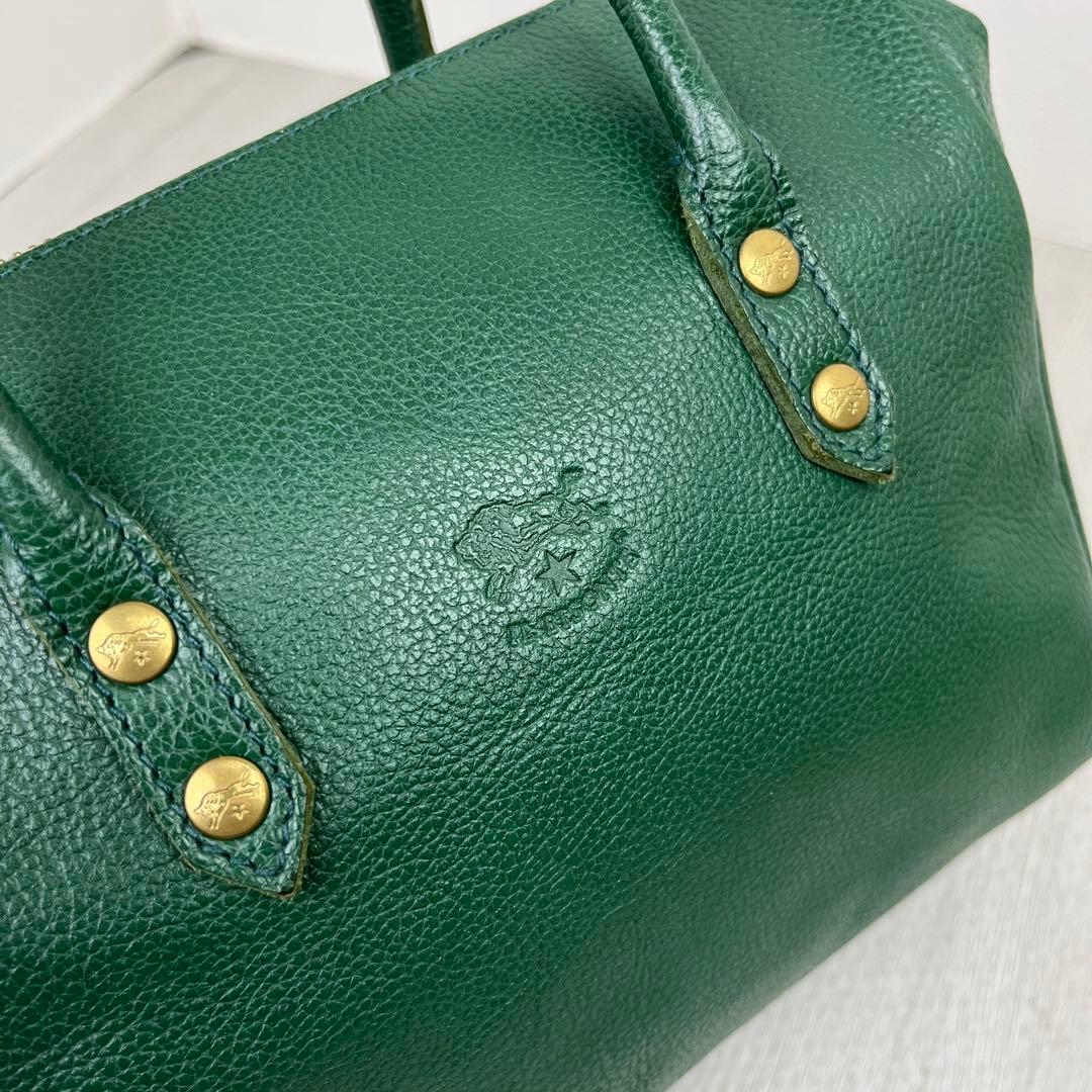 極美品✨ イルビゾンテ ミニボストンバッグ ショルダーバッグ 2way グリーン