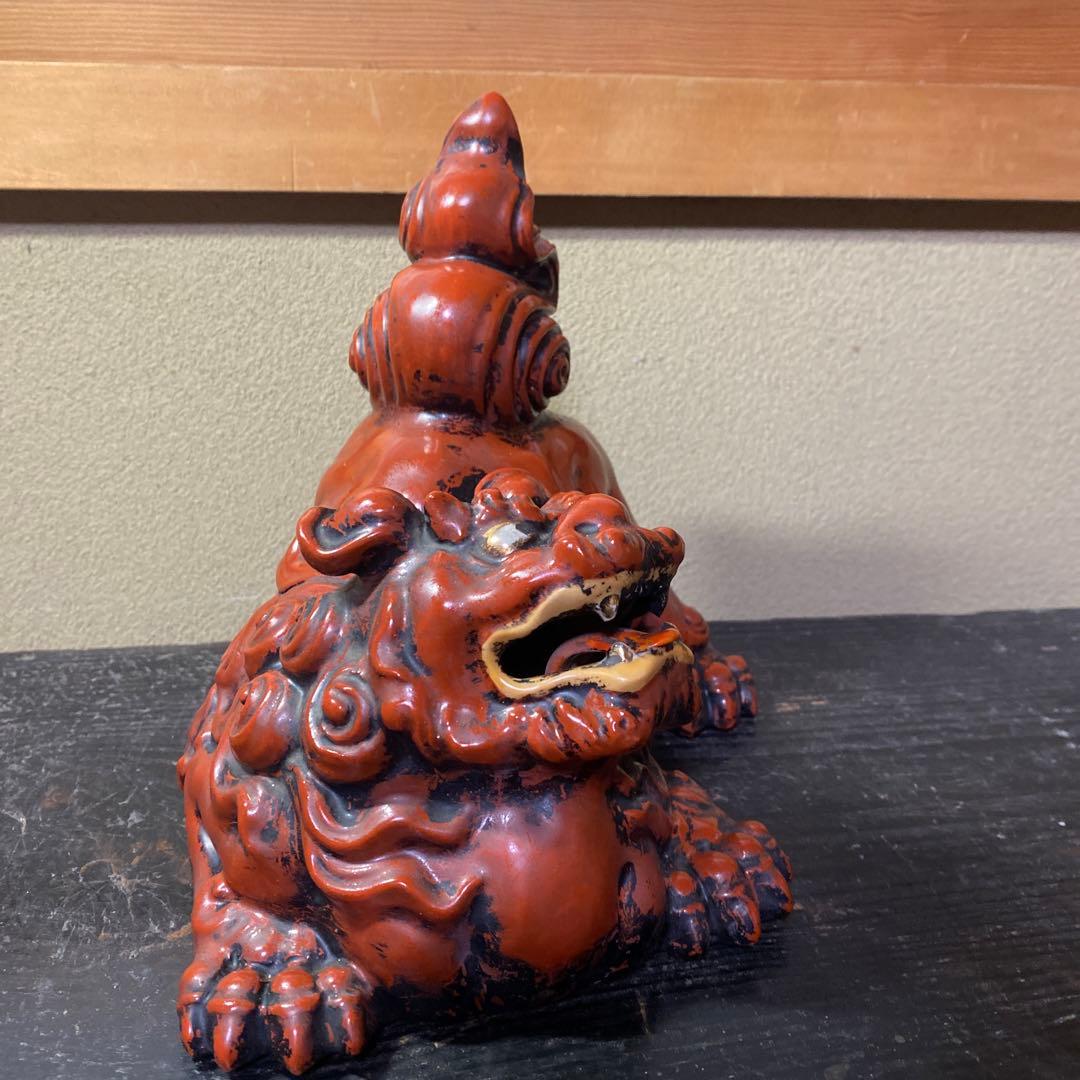 古九谷　赤唐獅子　置物
