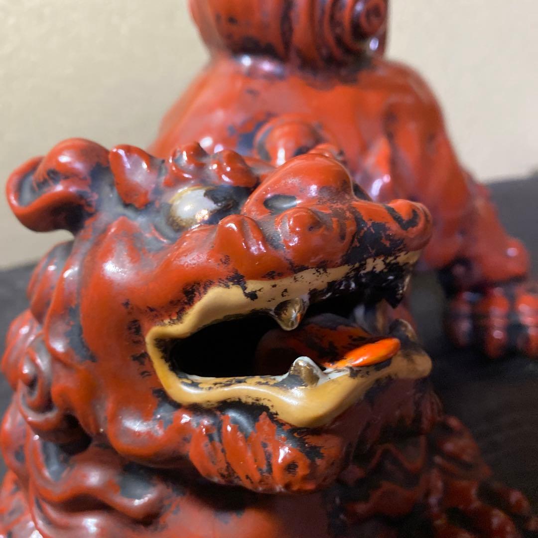 古九谷　赤唐獅子　置物