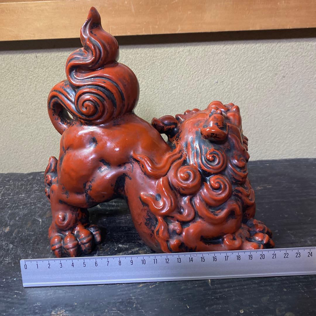 古九谷　赤唐獅子　置物