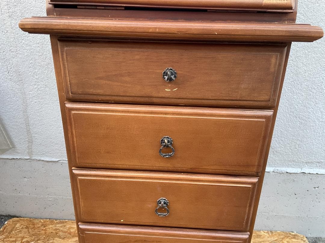 ★ 古家具 昭和レトロ チェスト ミラー 扉 付 ジュエリーボックス 引き出し