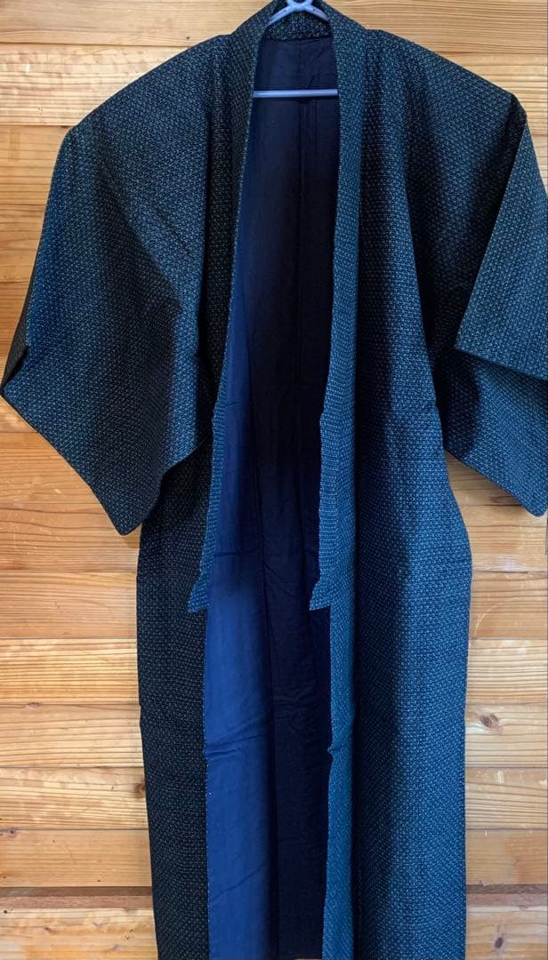 藍染　古布　絣　長着　木綿　上等