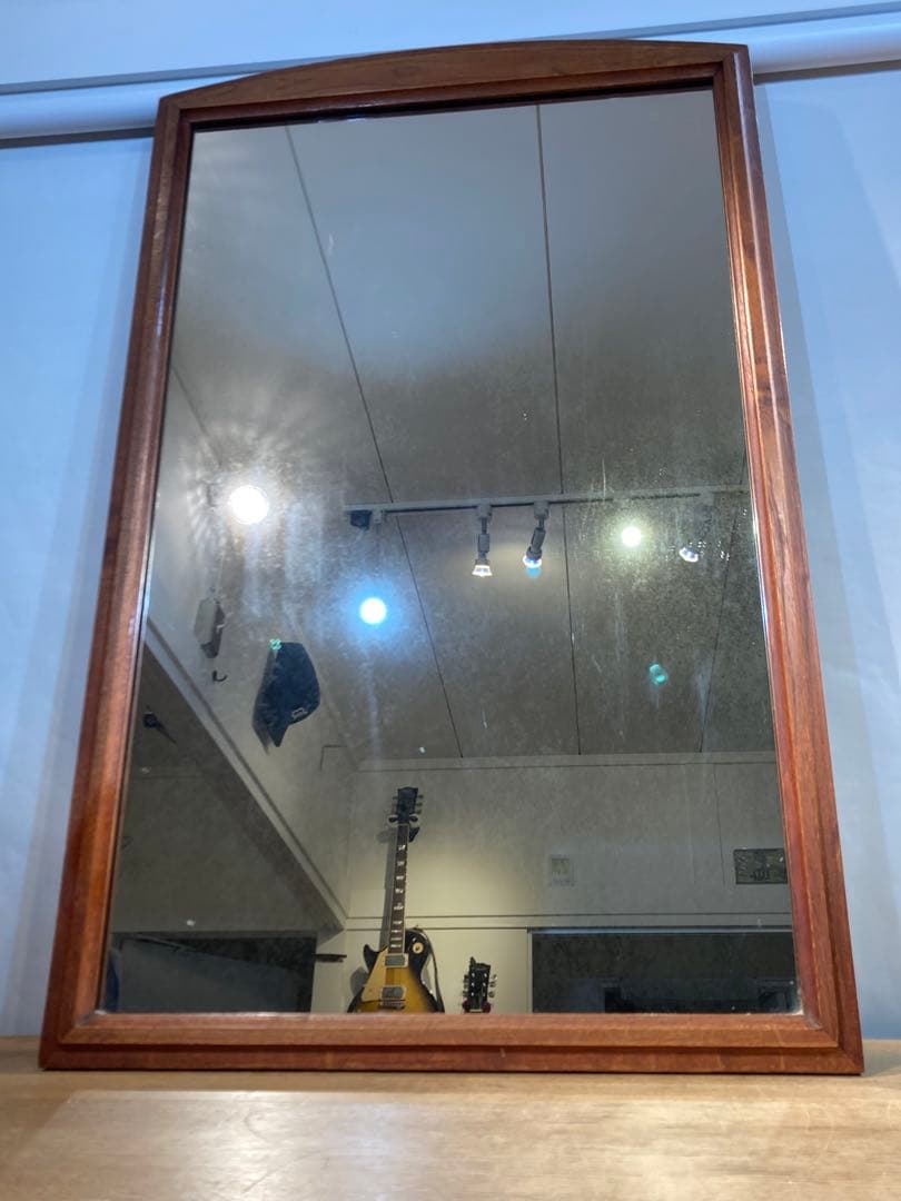 大型木製ミラー 1010×630 木枠 レトロ ビンテージ アンティーク サロン