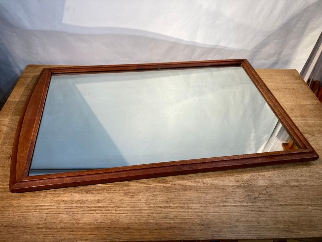 大型木製ミラー 1010×630 木枠 レトロ ビンテージ アンティーク サロン