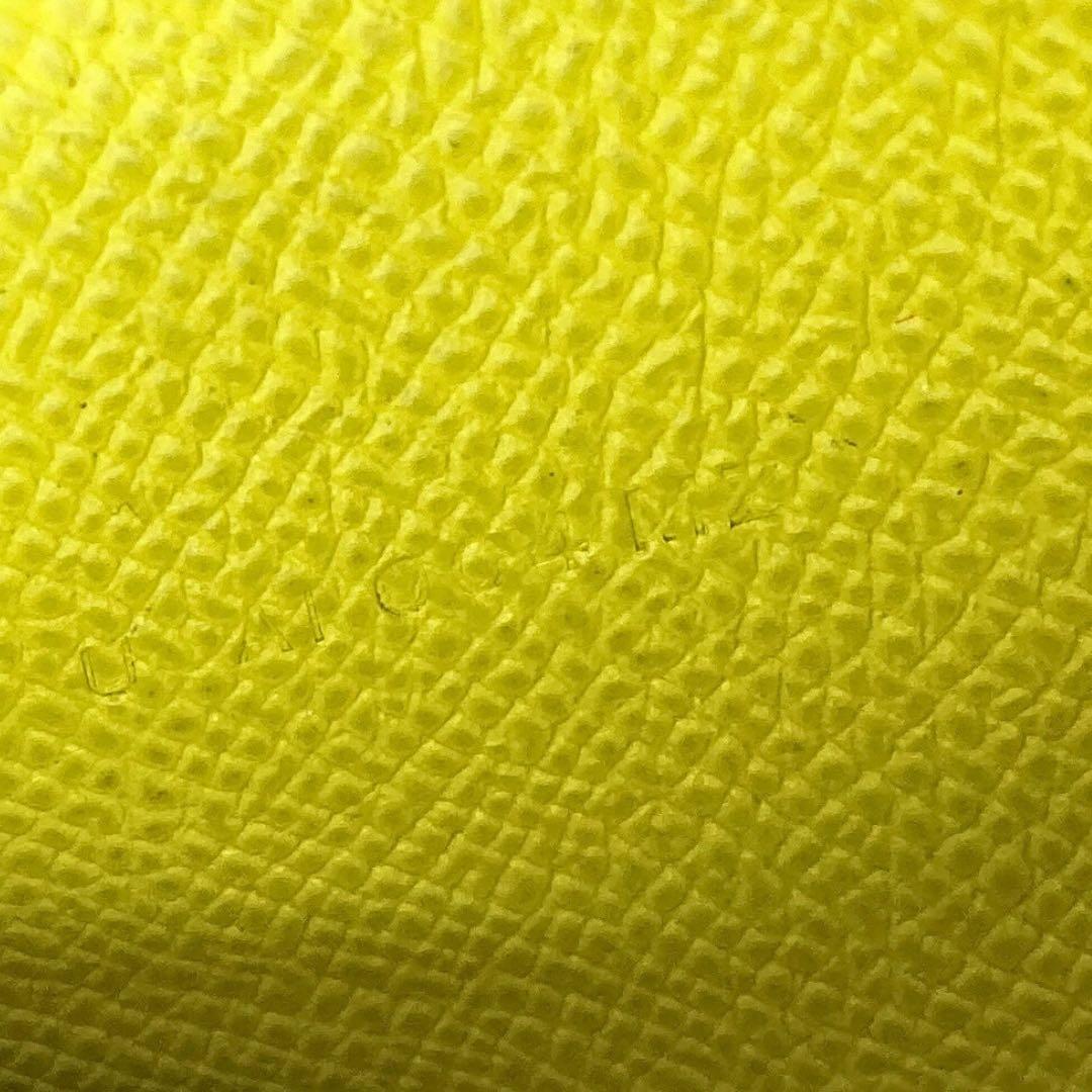 エルメス ヴォーエプソン べアンミニ　ケース U刻　ライム　シルバー金具