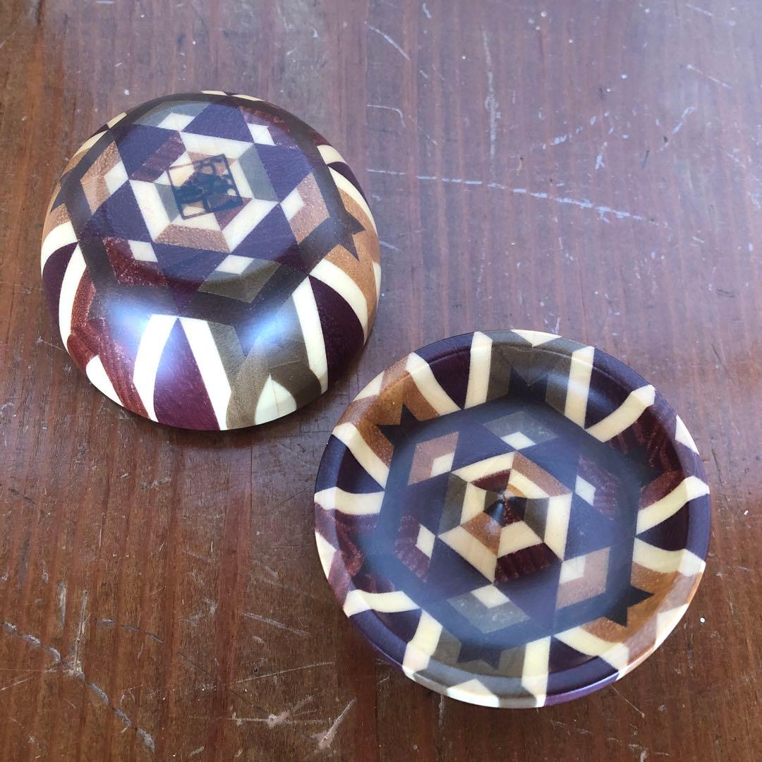 寄木細工 箱根細工 かなざし 金指 無垢 りんご 小物入れ 林檎 合子 工芸品