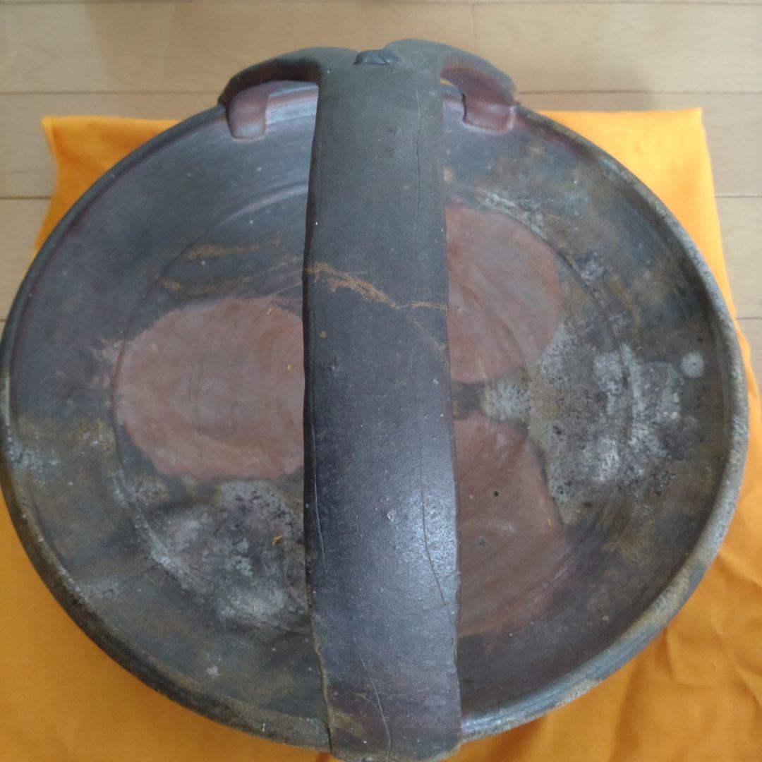 35・備前焼　手鉢　小川秀藏　未使用　新品　菓子受け　大皿　共箱あり　陶歴あり