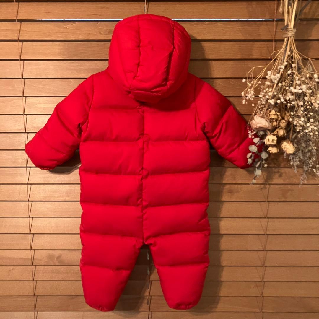 美品 ラルフローレン ジャンプスーツ 70cm カバーオール ダウン 6M 赤