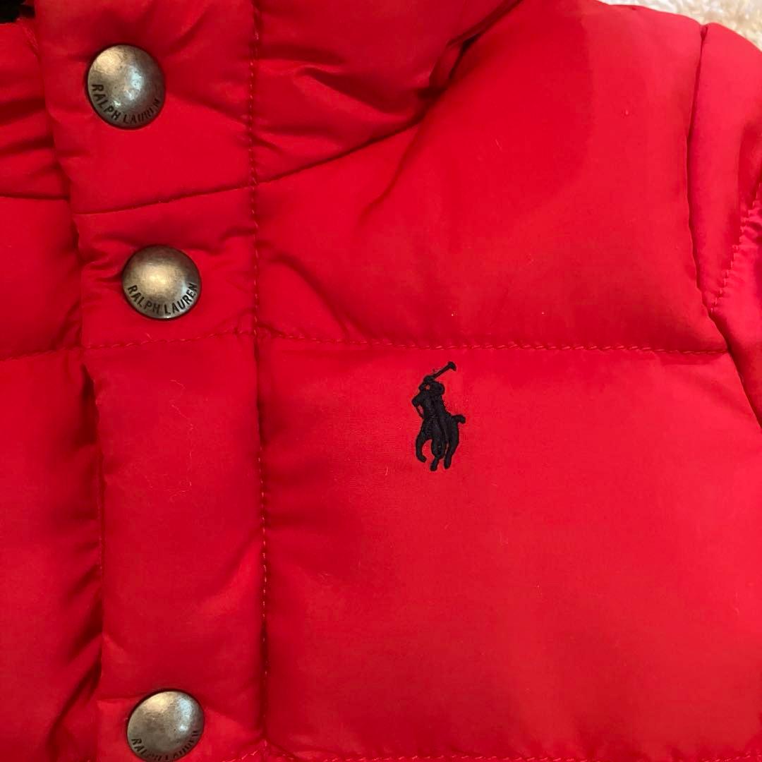 美品 ラルフローレン ジャンプスーツ 70cm カバーオール ダウン 6M 赤