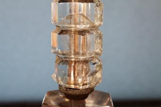 品番　a-0294 二灯電気スタンド　アンティーク　レトロ　照明　電笠