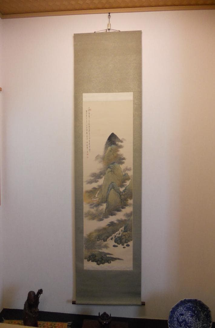 掛け軸 古幸 神都ノ冬 絹本 希少 軸装 茶道具 掛軸 美品 です。