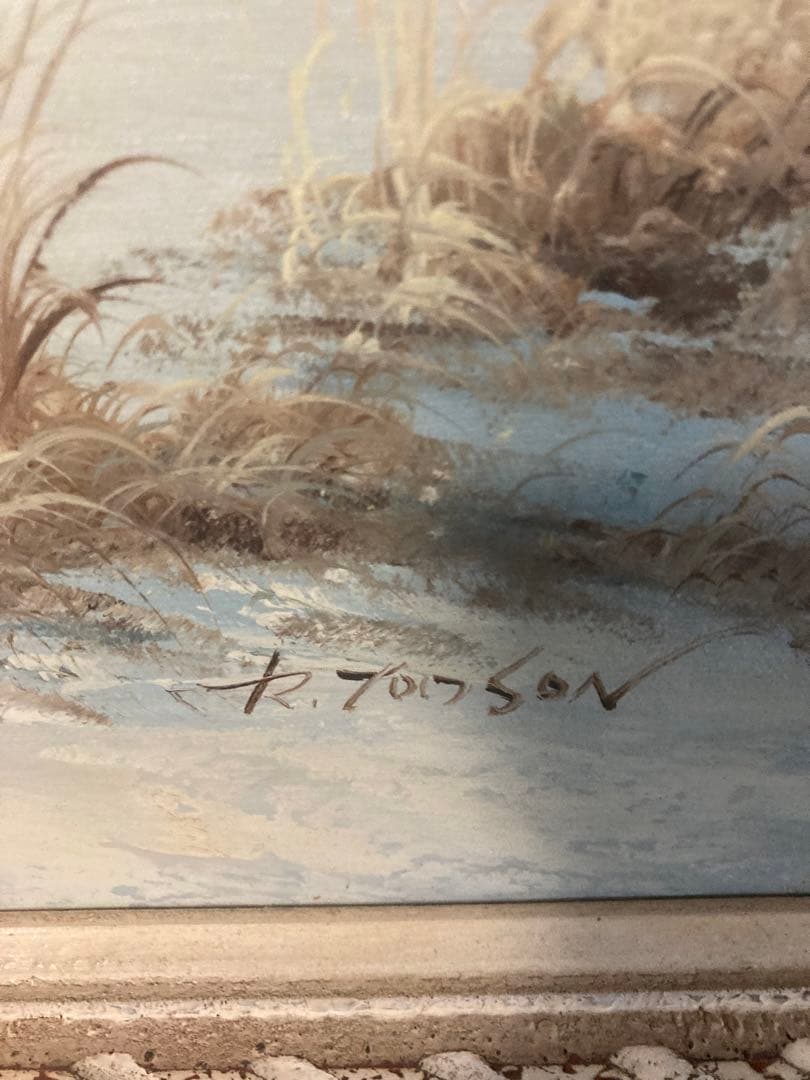 絵画　海　灯台