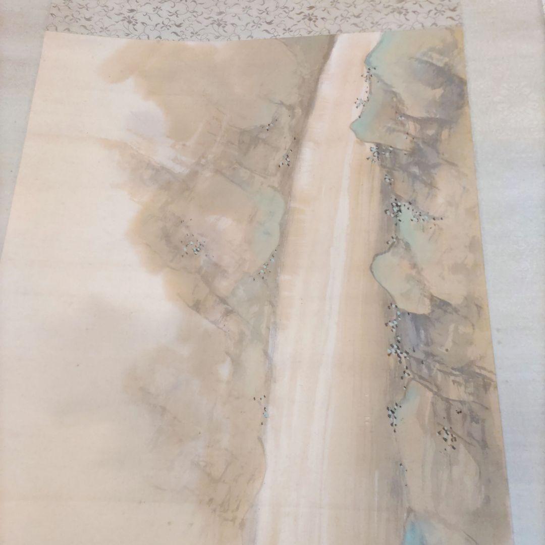 滝と観音　掛軸　H3