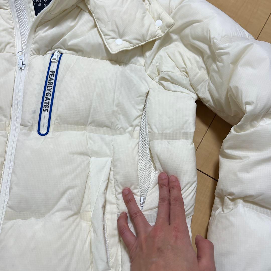 【美品】パーリーゲイツ　カルストホワイトダック羽毛ストレッチダウン　オフホワイト