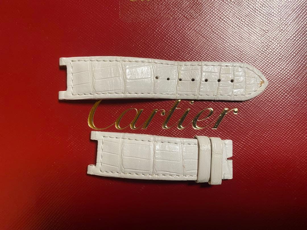 カルティエ パシャ 38mm用 純正 ショート ストラップ ベルト ホワイト