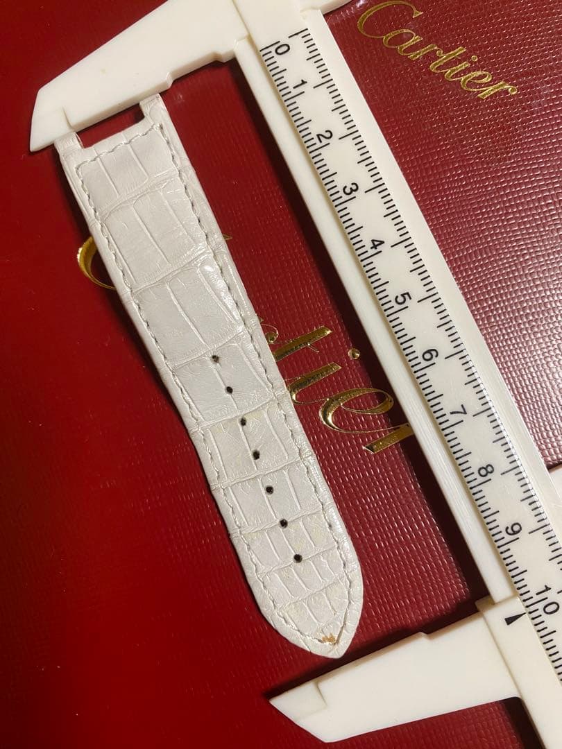カルティエ パシャ 38mm用 純正 ショート ストラップ ベルト ホワイト