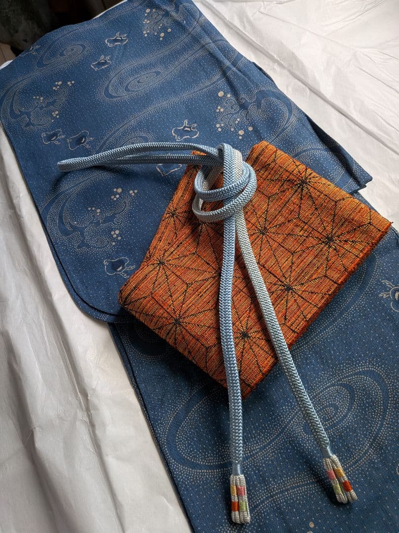 【竺仙】　奥州小紋　千鳥　浴衣