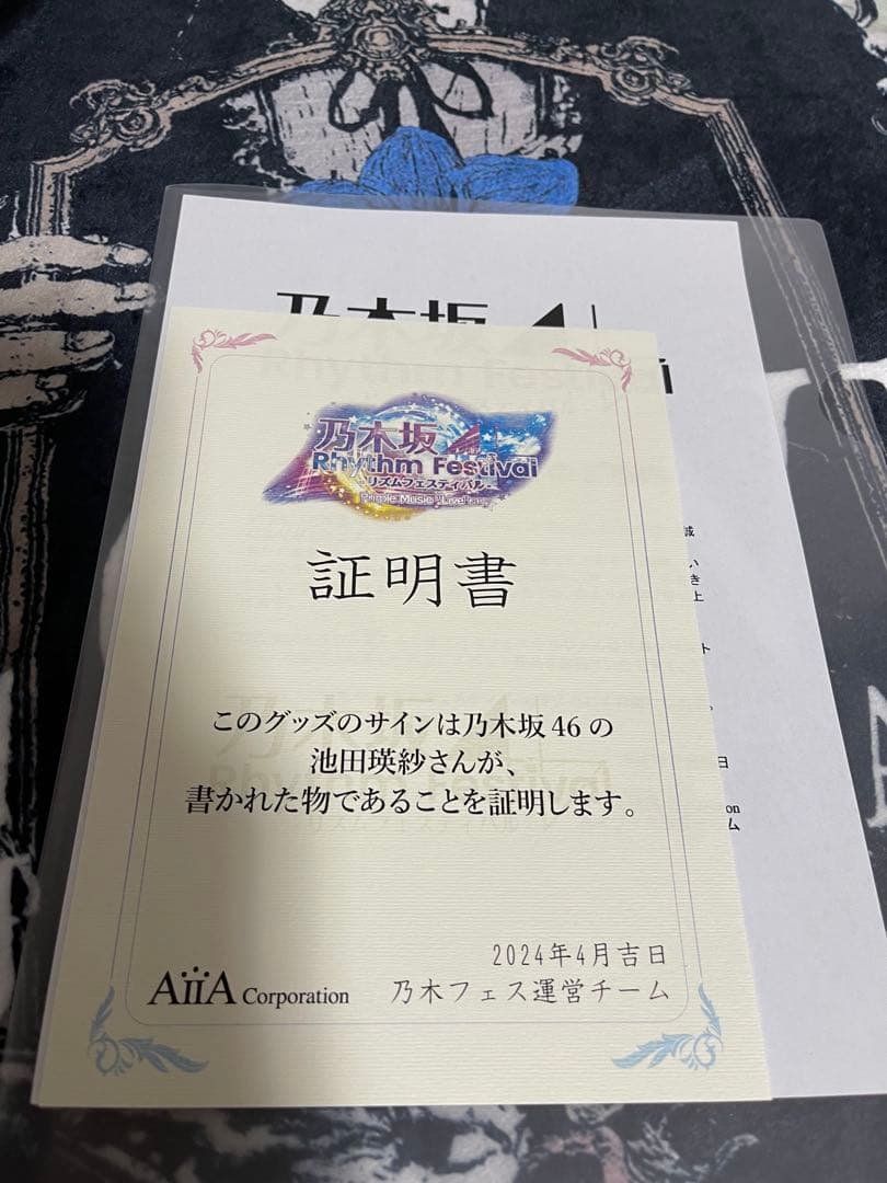 乃木フェス　池田瑛紗　直筆サイン入り　掛け軸　タペストリー　乃木坂46