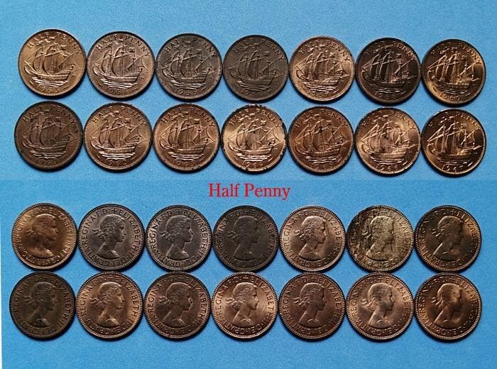 イギリス　エリザベス女王 （￡・S ・D）貨幣 1953～1967　全揃い