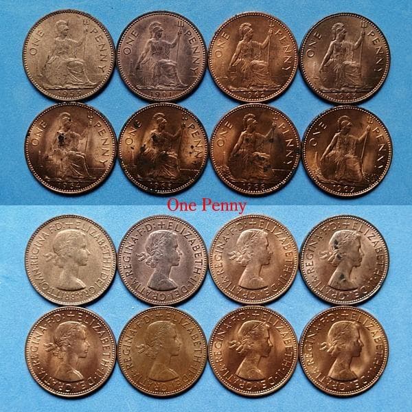 イギリス　エリザベス女王 （￡・S ・D）貨幣 1953～1967　全揃い