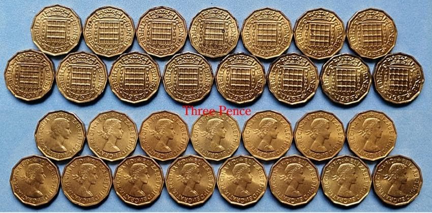 イギリス　エリザベス女王 （￡・S ・D）貨幣 1953～1967　全揃い