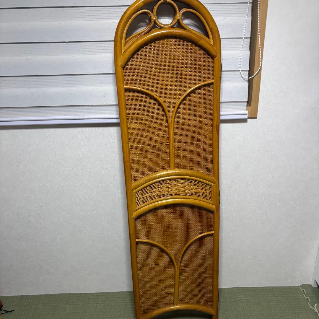 希少　昭和レトロ　ラタン　3連パーテーション 間仕切り　藤　150㎝