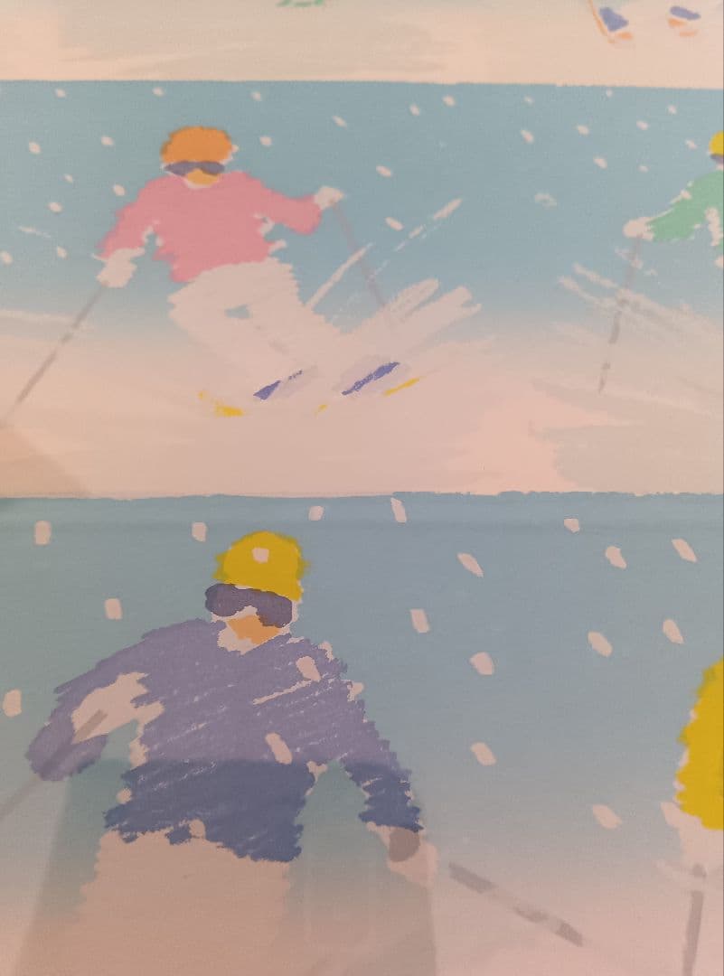 おかもと　みわこ　Sky! Suki Suki! シルクスクリーン 版画