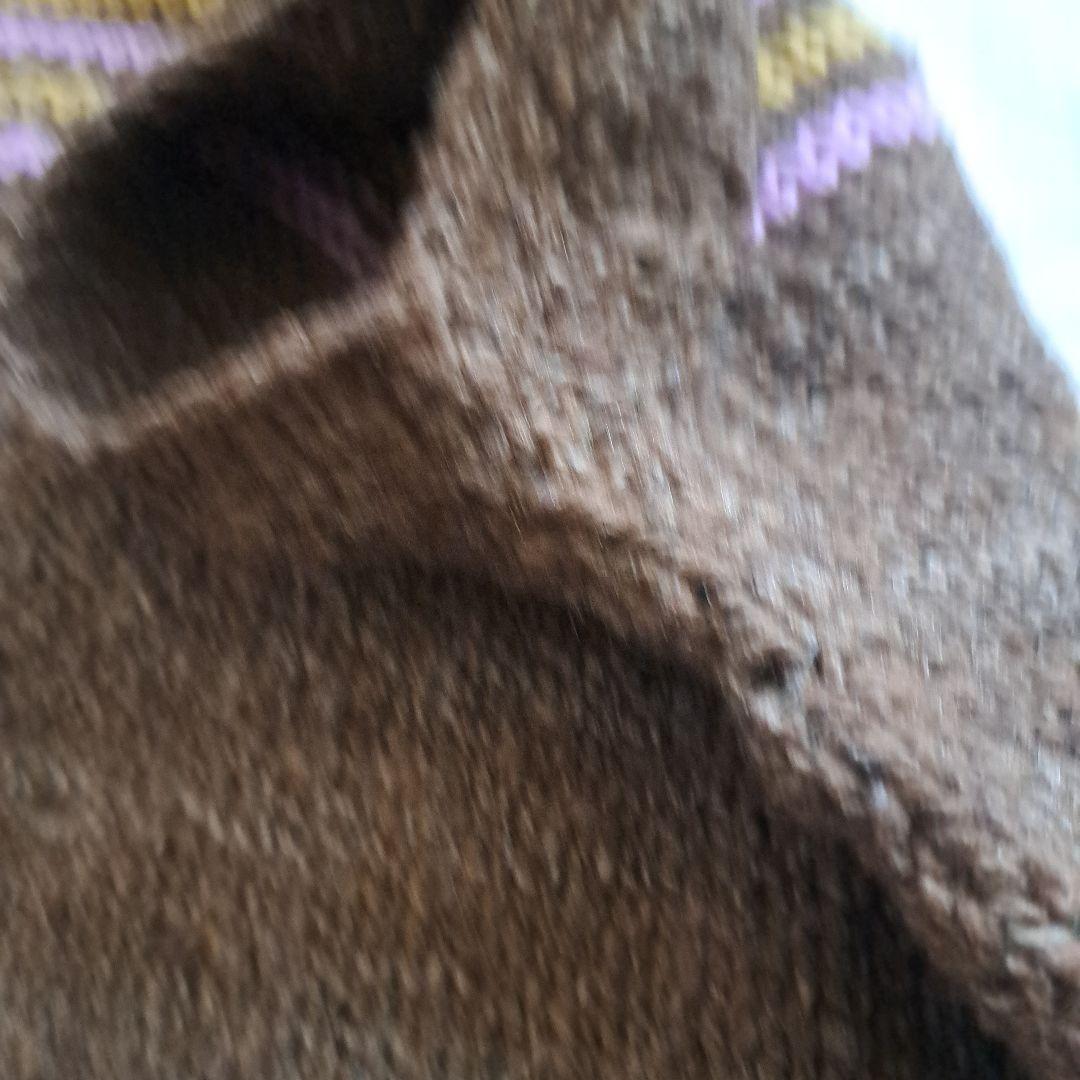 獣医学部　ベスト　半袖　手つむぎ　手編み　北里大学　ハンドメイド　毛糸　羊毛