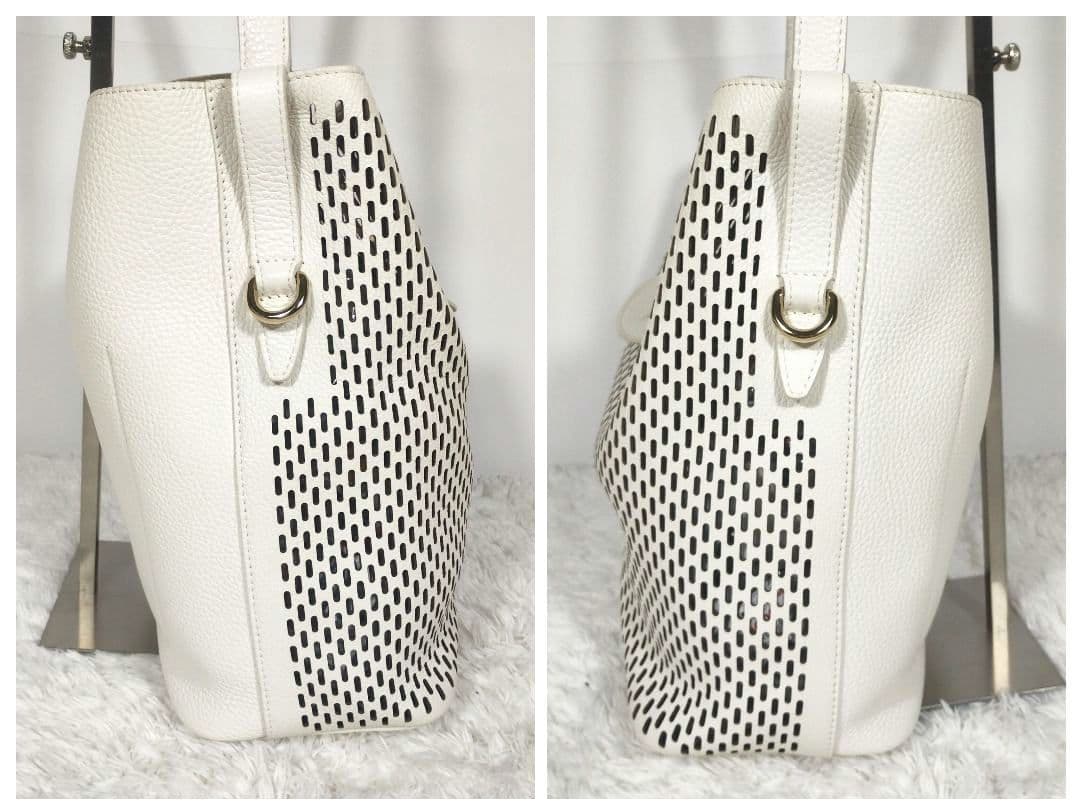 未使用級◎フルラ ネット M ホーボー ワンショルダー　パンチングレザー A4可