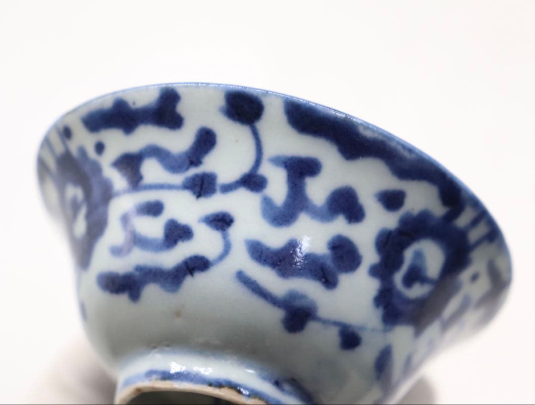 中国　清時代　染付茶碗5点① 茶器　送料込み250801