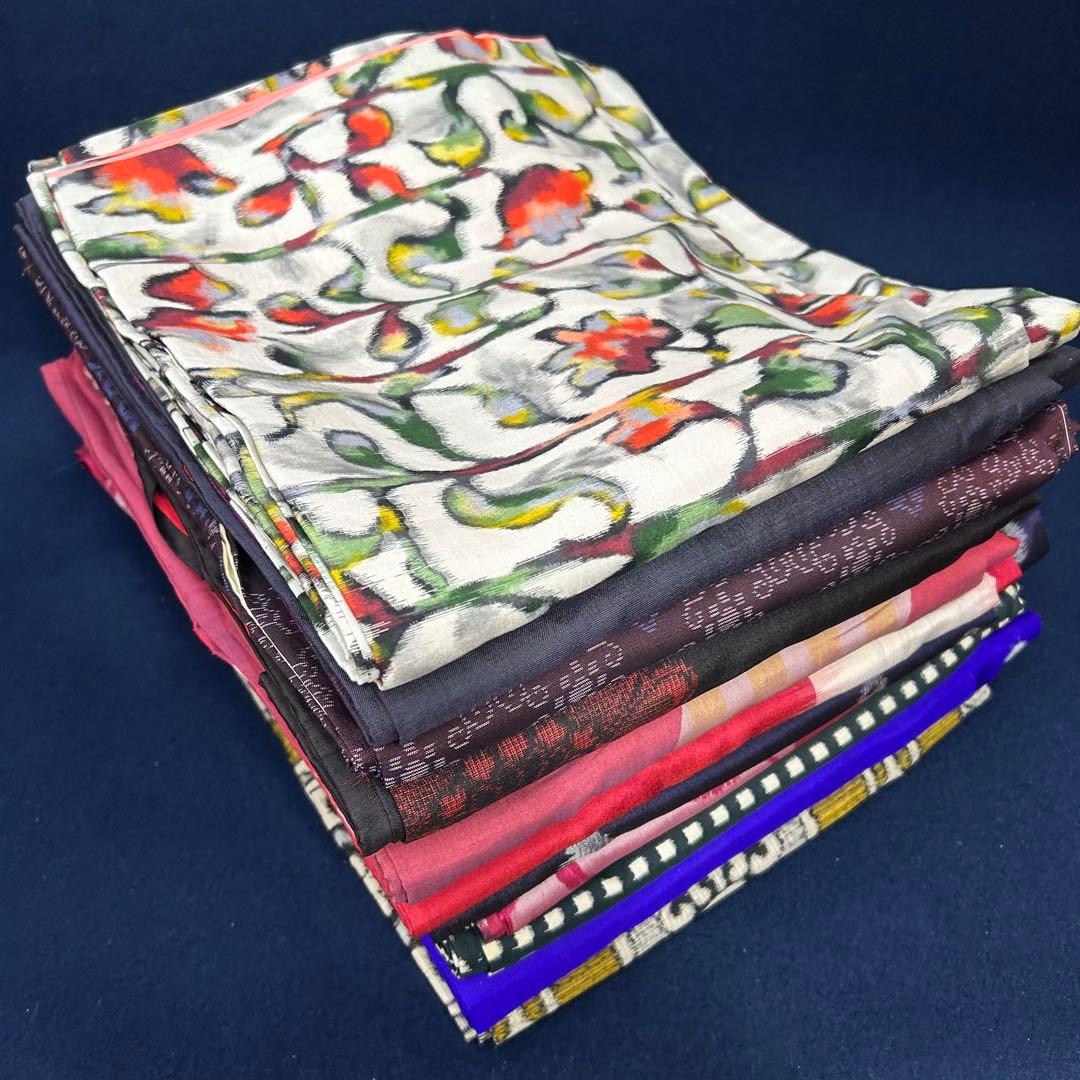 J-20アンティーク銘仙着物11枚おまとめ売り材料リメイク正絹